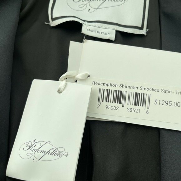 Redemption Black/Silver Shimmer Smocked Blazer Satin Pant Suit. - Picture 7 of 9